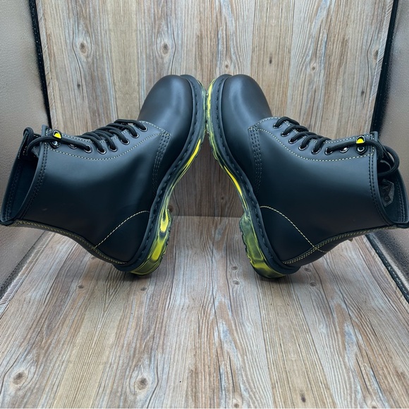 Dr. Martens 1460 Unisex Smooth Black Leather Marbled Sole Combat Boots W Size 7 - Picture 6 of 8